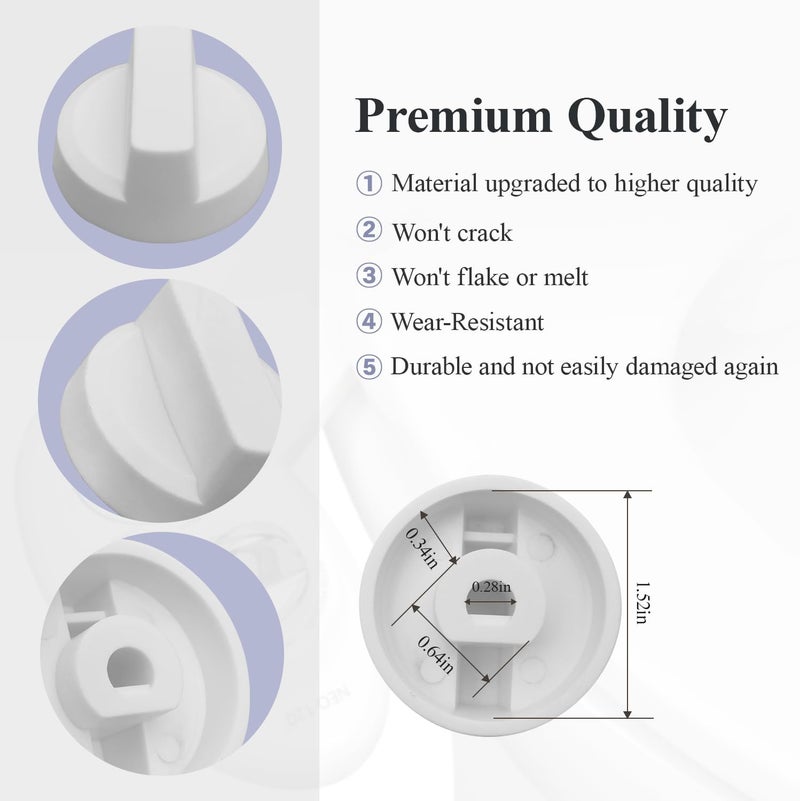 WFCYX Bidet Seats Replacement Knob Compatible With Luxe Bidet Neo 120 & Neo 185, Knob Accessories for Luxe Bidet Neo 120 & Neo 185, Neo Knob, Non-Electric Bidet Attachment for Toilet Seat, 2 Pcs White - Image 5
